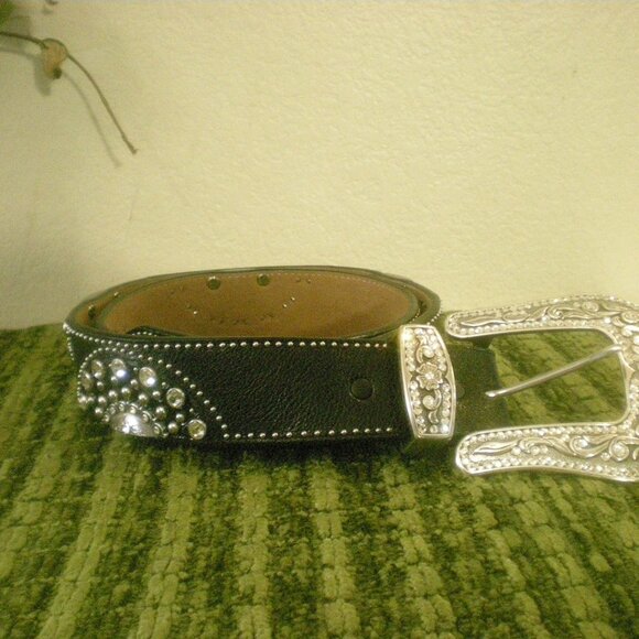 TONY LAMA Brand Leather Western Belt Buckle   Size 38  Black  NWOT main image 10